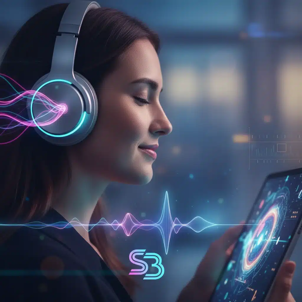 Persona escuchando branding sonoro inmersivo con auriculares