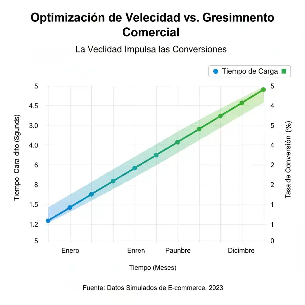 Gráfico mostrando la relación entre velocidad de carga y tasa de conversión