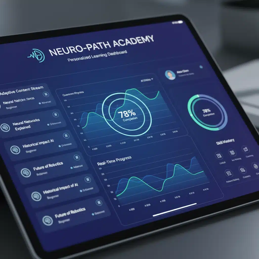 Plataforma de aprendizaje personalizado con IA, mostrando un diseño innovador y adaptativo.