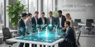 Profesionales colaborando en transformación digital y gestión del cambio